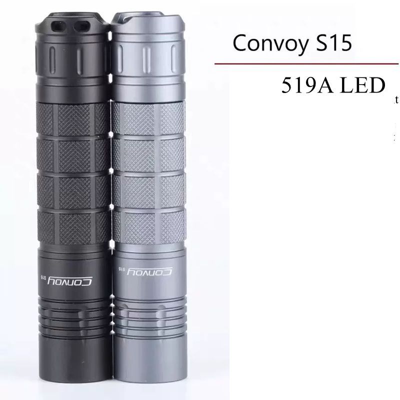 ไฟฉาย Convoy S15 ดั้งเดิม ไฟ LED 519A เหมาะสำหรับการเดินป่าและแคมป์ปิ้ง