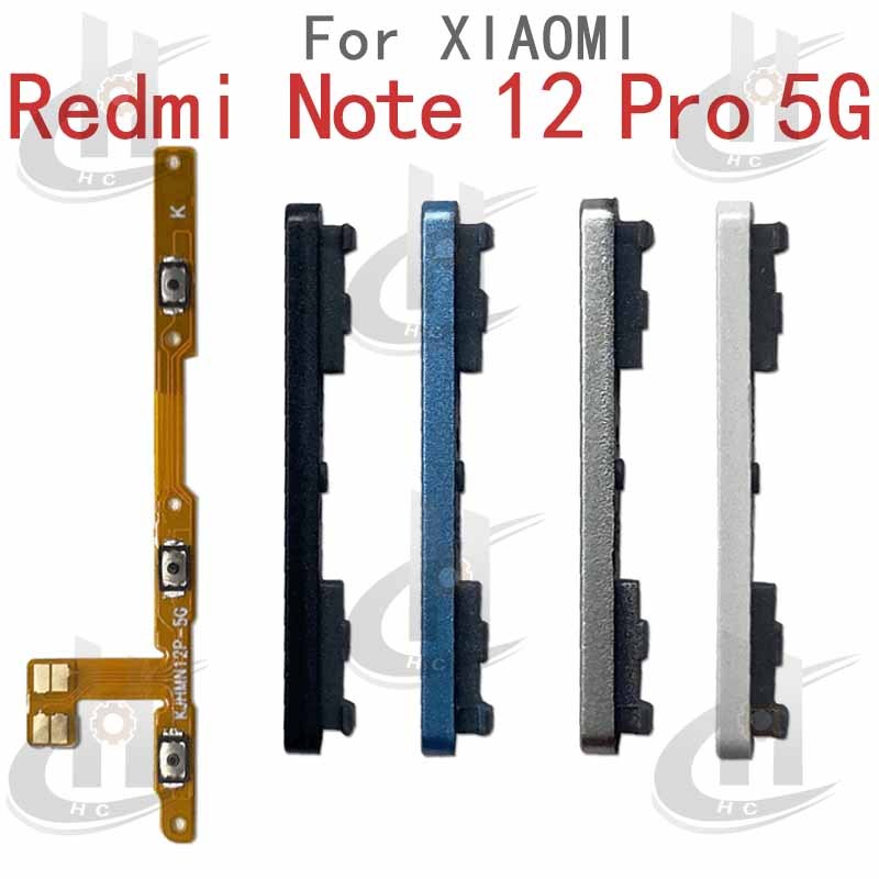 สําหรับ Xiaomi Redmi Note 12 Pro 5G ปุ่มด้านข้าง Flex Cable ปุ่มเปิด/ปิด ปุ่มปรับเสียงขึ้นลง อะไหล่เปลี่ยน