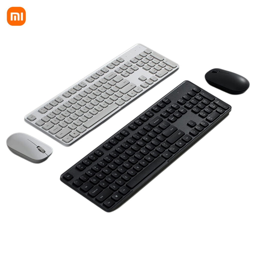 ชุดคีย์บอร์ดและเมาส์ไร้สาย Xiaomi 3 การเชื่อมต่อ 2.4G ตามหลักสรีรศาสตร์ 104 คีย์เค้าโครงขนาดกะทัดรัด
