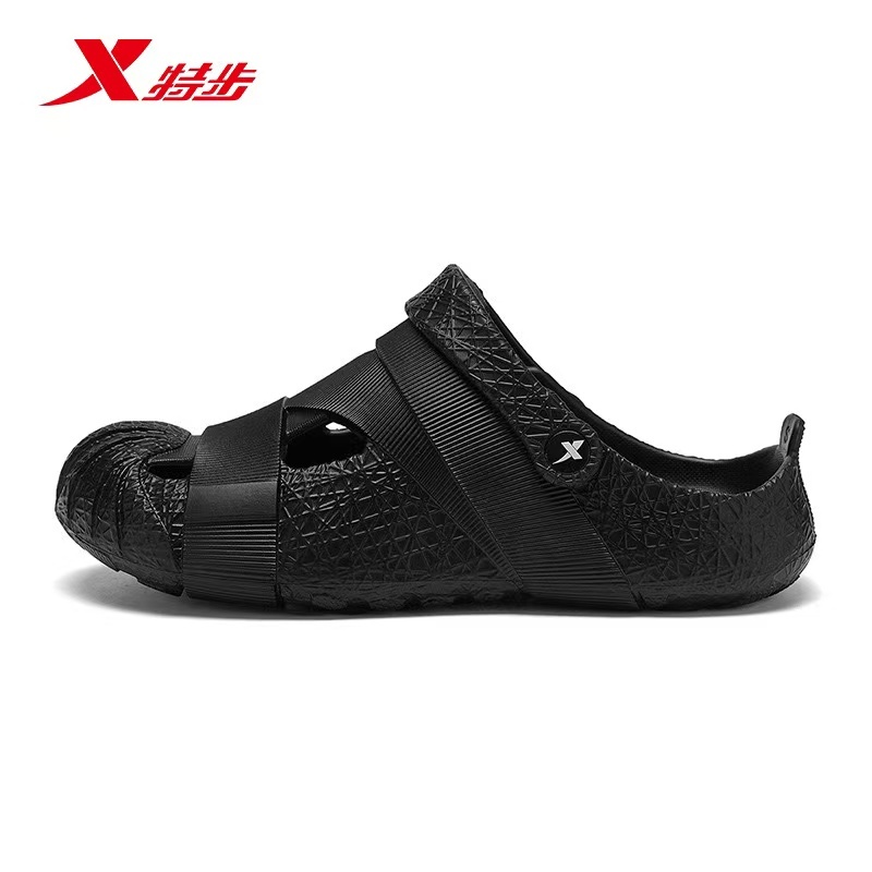 รองเท้าแตะแบบสวม Xtep สําหรับผู้ชายและผู้หญิงรุ่นใหม่สําหรับใส่กลางแจ้งพื้นรองเท้ากันลื่นแบบขนนกและร