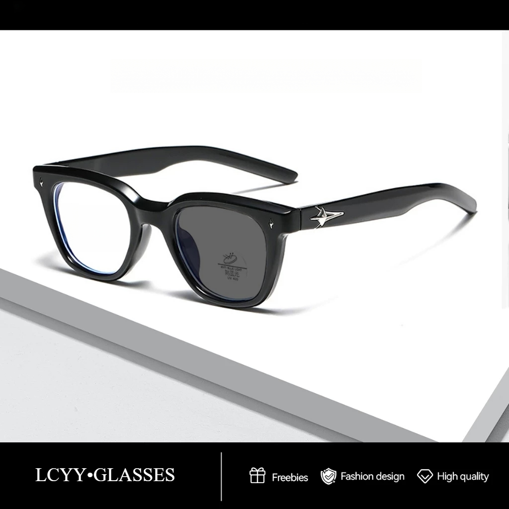 แว่นตากันแดด Photochromic Han Guang สำหรับผู้หญิง กรอบใหญ่ สบายตา แถมฟรีกล่องและผ้าคลุมแว่น