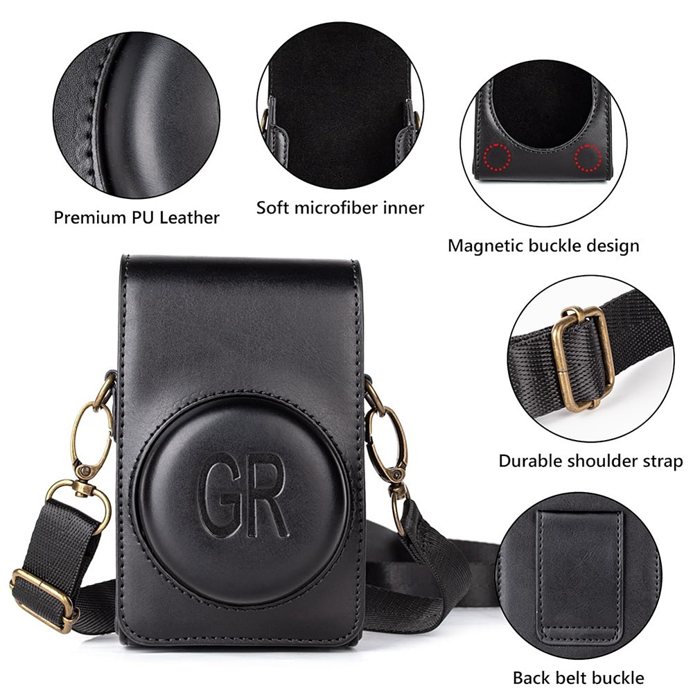 GR4 GR3 GR3X GR2 Retro PU กระเป๋ากล้องหนังสําหรับ Ricoh GR II IIIx IV GRIV GRII GRIII GRIIIx กล้อง ราคา ถูกที่สุด ดีลบีเคเค แกลเลอรีภาพที่ 2
