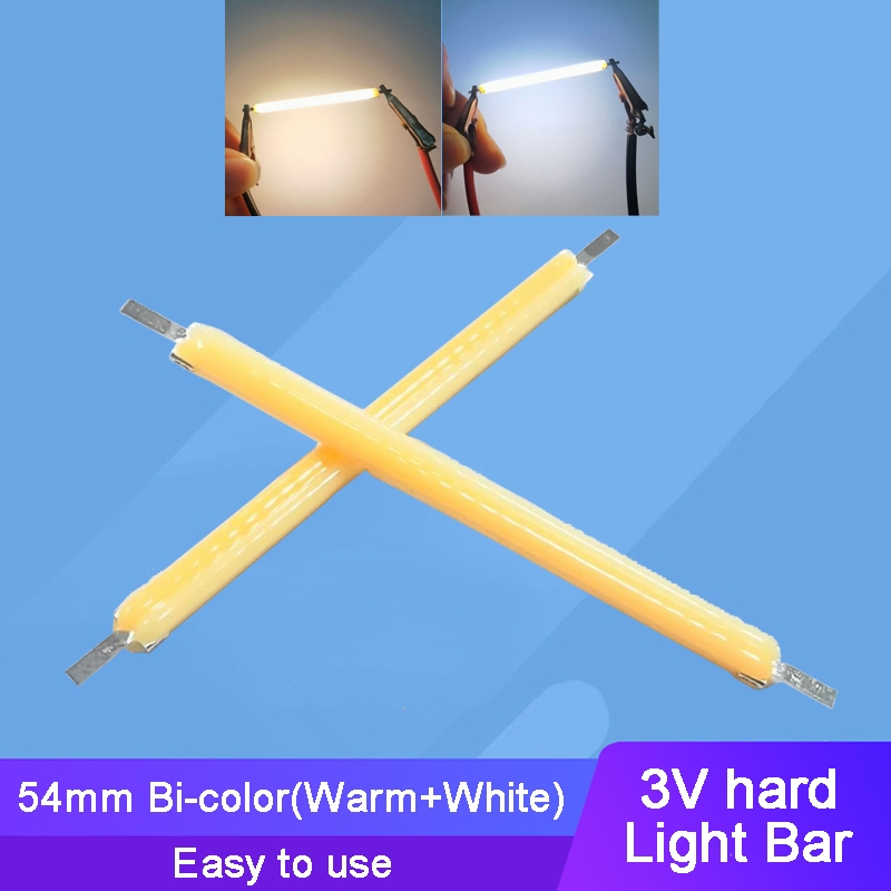 2pcs 3V Bi-สี LED เซรามิค Hard Filament Light Bar สําหรับตกแต่งบ้านกลางแจ้ง DIY