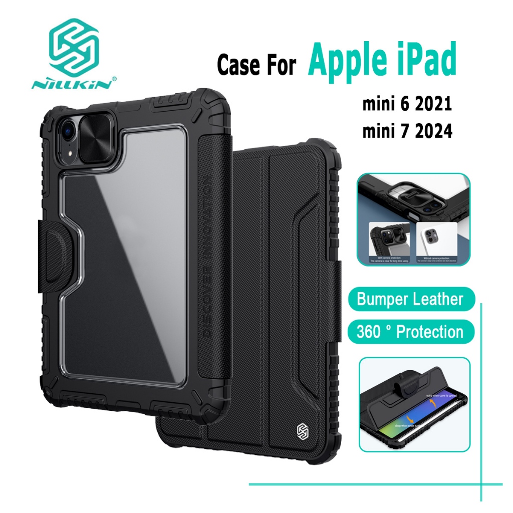 Nillkin Bumper Leather CaseสําหรับApple iPad Mini 6 2021 iPad Mini 7 2024 Nillkin Smart Wake Flipพร้