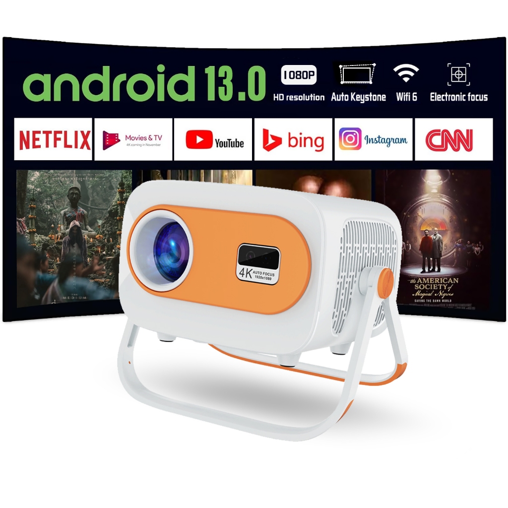 โปรเจคเตอร์ JY325 PRO projector  WiFi  Android 13  BT5.2 โฮมเธียเตอร์ โรงหนัง โปรเจคเตอร์โทรศัพท์สมา