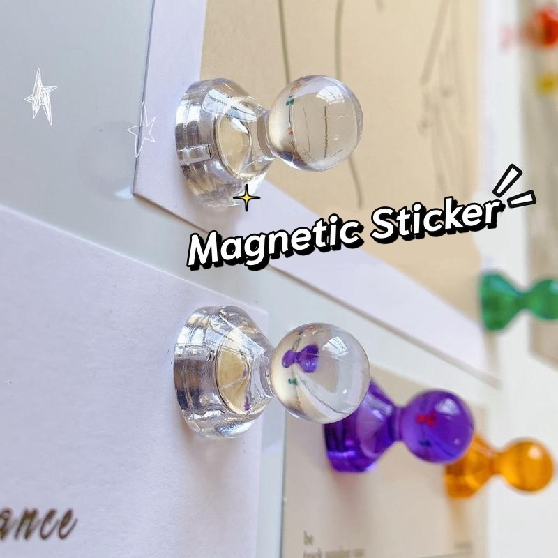โปร่งใสแม่เหล็กขาวงกลมกดขาสีตู้เย็นสติกเกอร์แม่เหล็กหินยืนแน่นแม่เหล็กดึงขา - รูปที่ 5