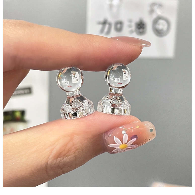 โปร่งใสแม่เหล็กขาวงกลมกดขาสีตู้เย็นสติกเกอร์แม่เหล็กหินยืนแน่นแม่เหล็กดึงขา - รูปที่ 7