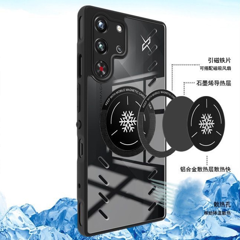 การกระจายความร้อนพัดลมระบายความร้อนสําหรับ Nubia Red Magic 10 Pro Plus Magnetic Hole Drop Resistance