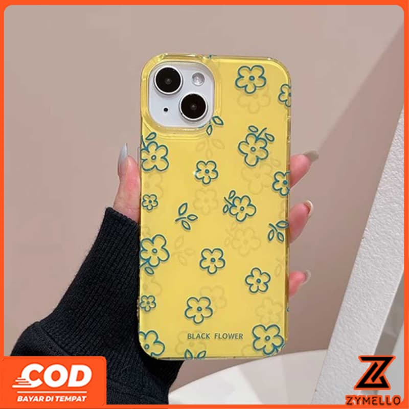 สําหรับOPPO Reno14F Reno14pro Reno13F Reno13 Reno12Pro Reno11 Reno11 F Reno10Pro Reno8T Reno8Z Reno7Z Reno6Z Reno8 Reno5 Reno4 สดสีเหลืองพื้นหลังดอกไม้กันกระแทกTPUโทรศัพท์