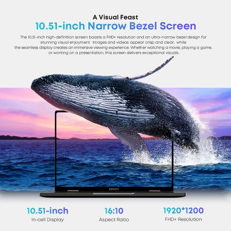 2026 Chuwi Minibook X 1-In-2 Tablet With Intel N150 10.51-Inch Fhd Ips Screen Lpddr5 12Gb 512G Ssd Windows 11 1200x1920 Laptop thumbnail 6
