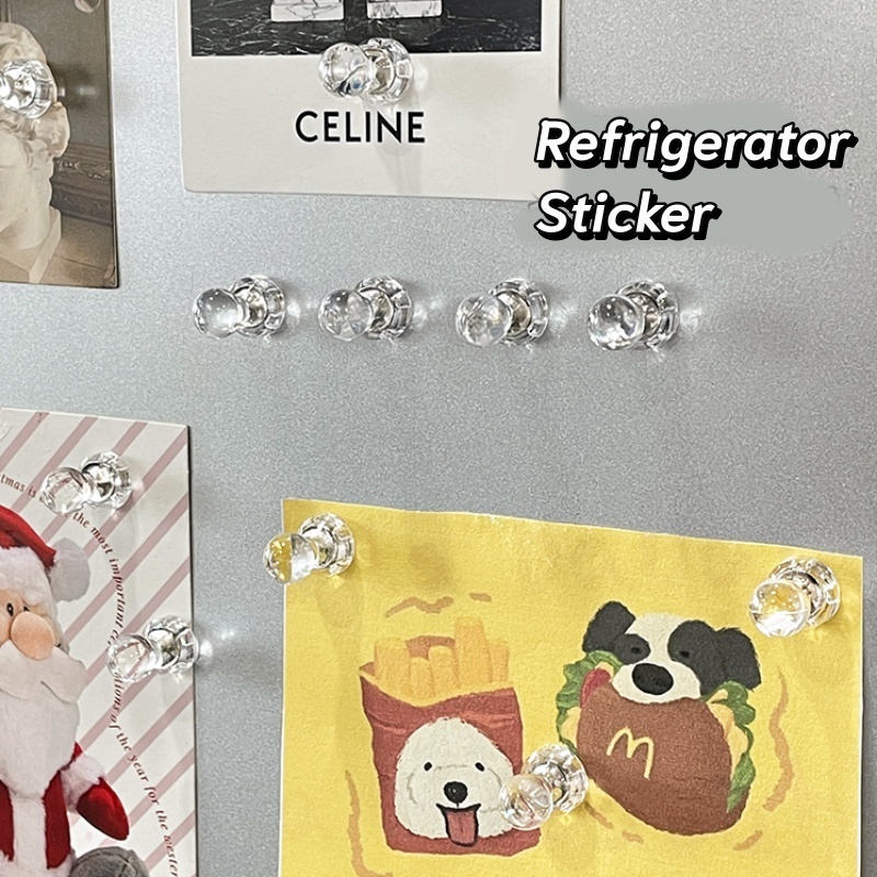 โปร่งใสแม่เหล็กขาวงกลมกดขาสีตู้เย็นสติกเกอร์แม่เหล็กหินยืนแน่นแม่เหล็กดึงขา - รูปที่ 2