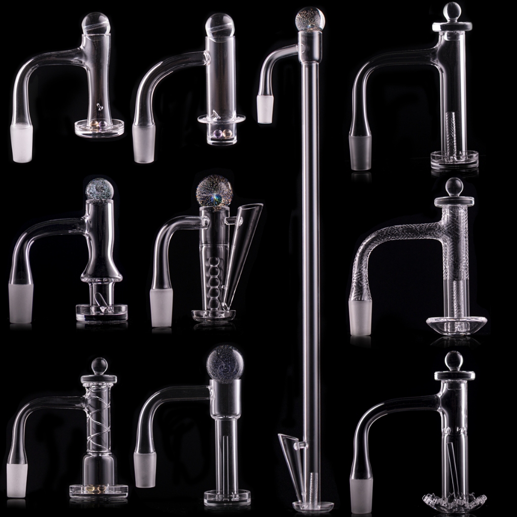 Full Weld Beveled Edge Quartz Banger ชุด 16 มม./20 มม.OD พร้อม Terp สไลด์ Terp Slurper Banger 2.5 มม