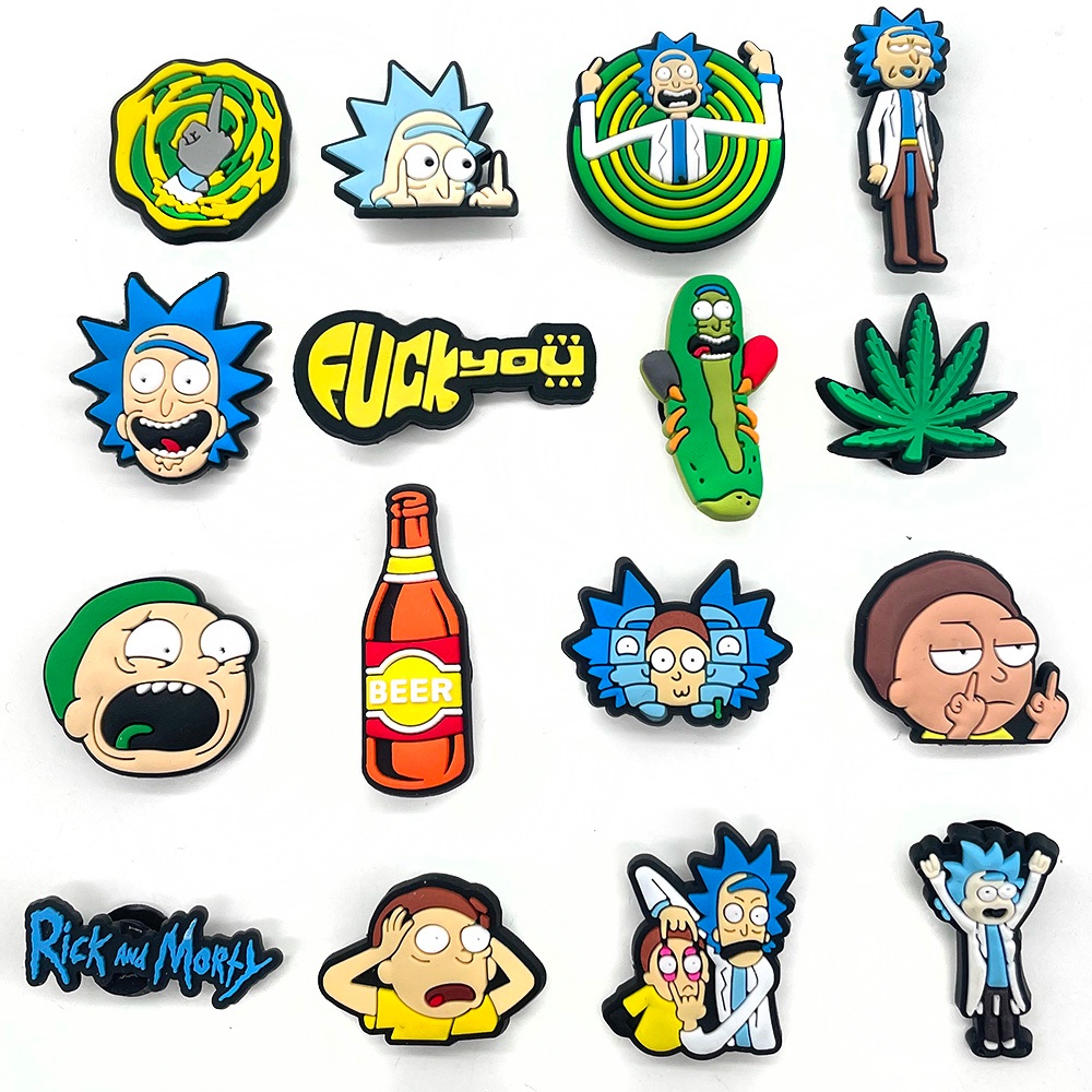 MEIDJ 1 ชิ้นรองเท้า Charms การกําหนดค่าการ์ตูนสีเขียว series รองเท้าแตะหัวเข็มขัด PVC รองเท้าอุปกรณ์เสริมปุ่ม - รูปที่ 2