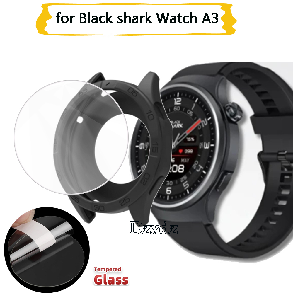 เคส Black shark Watch A3 ป้องกันหน้าจออุปกรณ์เสริมสําหรับ black shark Watch A3 ฝาครอบซิลิโคนป้องกันฟิล์ม Smartwatch กรณีกรอบป้องกันฟิล์ม TPU