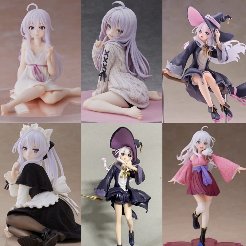 7 สไตล์ 9-20 ซม.อะนิเมะ Wandering แม่มด: Journey of Elaina รูป Cheongsam ชุดนอนชุดกิโมโน Elaina แม่บ้าน PVC ตัวเลขการกระทําตุ๊กตาของเล่น