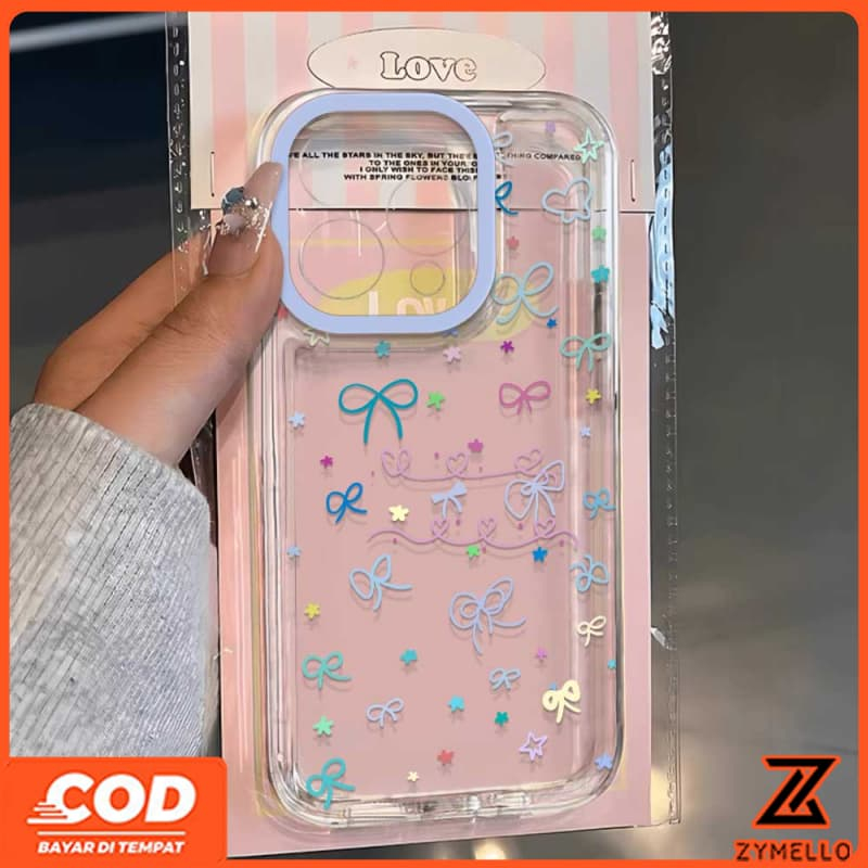 สําหรับ OPPO Reno 15F Reno 14F Reno 14 Pro Reno 13F Reno12 F Reno 11F Reno 10 Reno 8Z Reno 7Z Reno 8T Reno5 Reno4 Reno6z ง่ายสีสัน Bow Star กันกระแทก TPU เคสโทรศัพท์