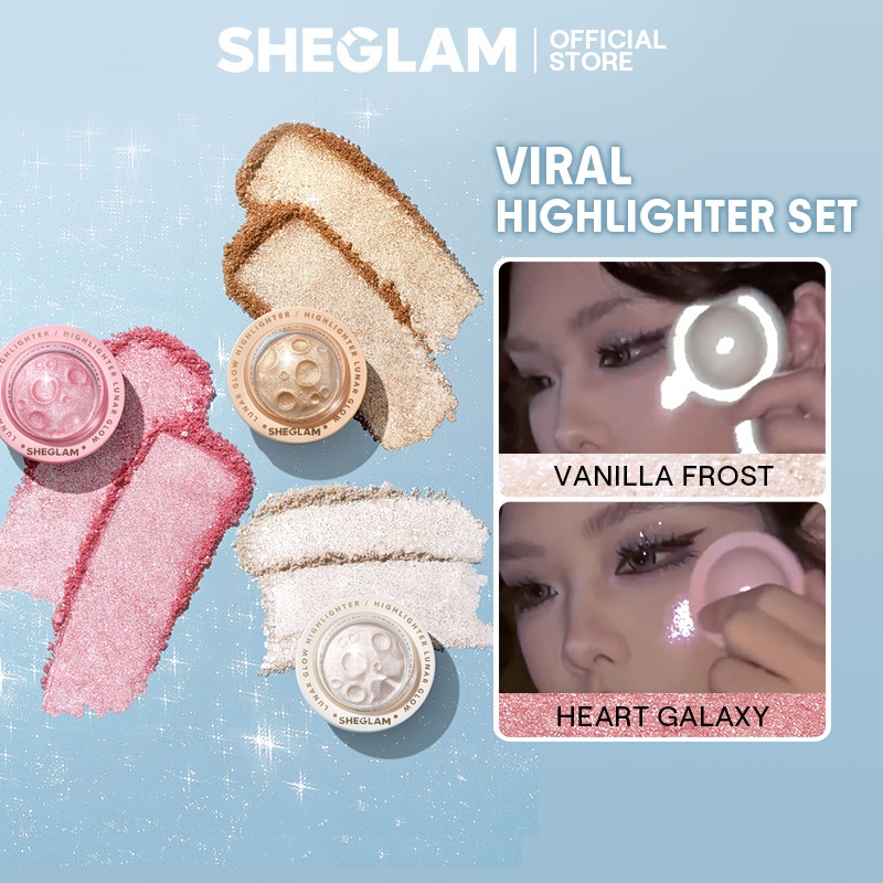 Sheglam Lunar Glow Highlighter Long Wear Brightening Non-Caking Waterproof Glow Highlighter แต่งหน้า