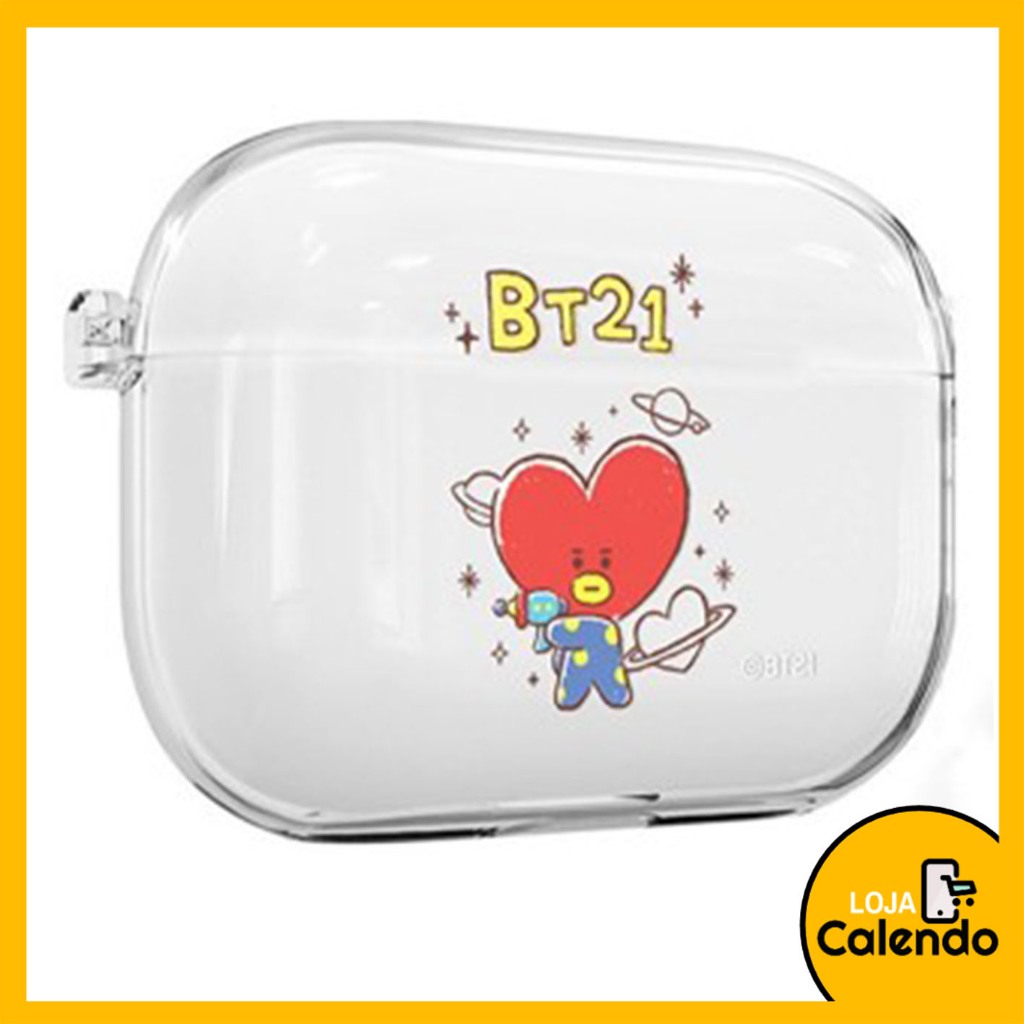 เคส Airpods โปร่งใสน่ารัก BT 21 ลายการ์ตูน (เคสเท่านั้น) เหมาะสําหรับ GEN 1/2 GEN 3 GEN 4 GEN PRO GE