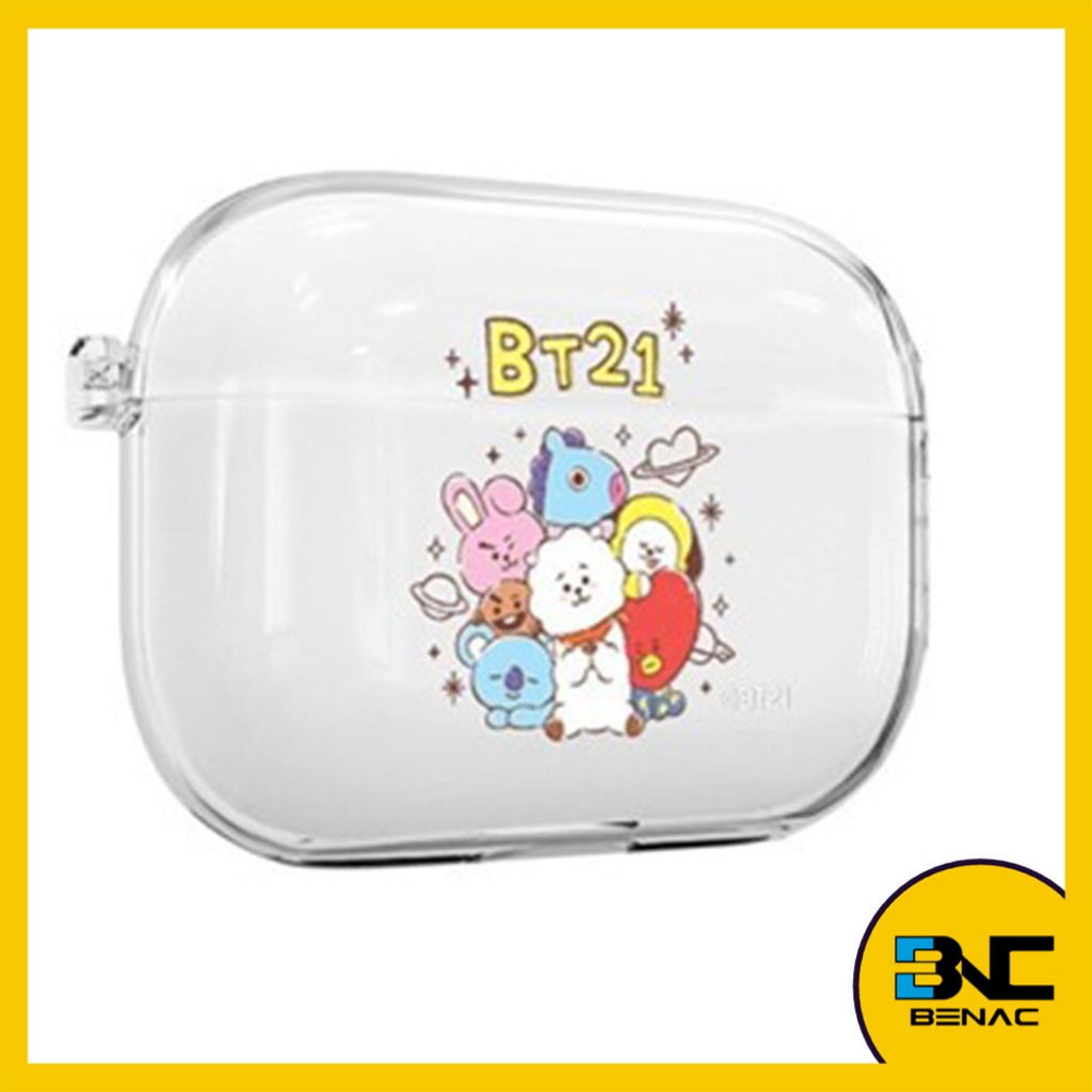 เคส Airpods โปร่งใสน่ารัก BT21 ลายการ์ตูน (เคสเท่านั้น) เข้ากันได้กับ GEN 1/2 GEN 3 GEN 4 GEN PRO GE
