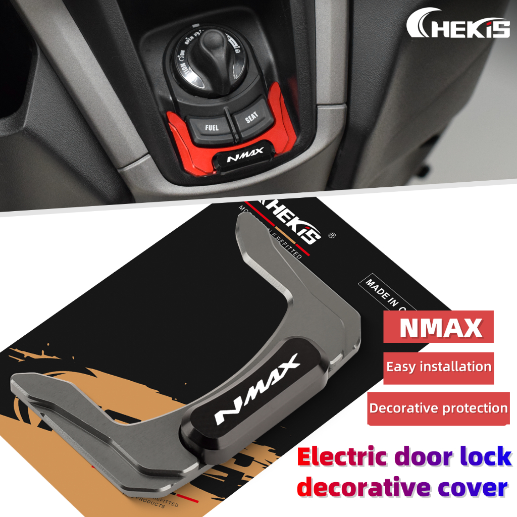 Chekis สําหรับ YAMAHA NMAX155 V3 V2 TECH MAX NEO TURBO 2020-2024 2025 ดัดแปลงล็อคประตูไฟฟ้าฝาครอบป้องกันสวิตช์กุญแจอุปกรณ์ตกแต่ง NMAX 125 155 160