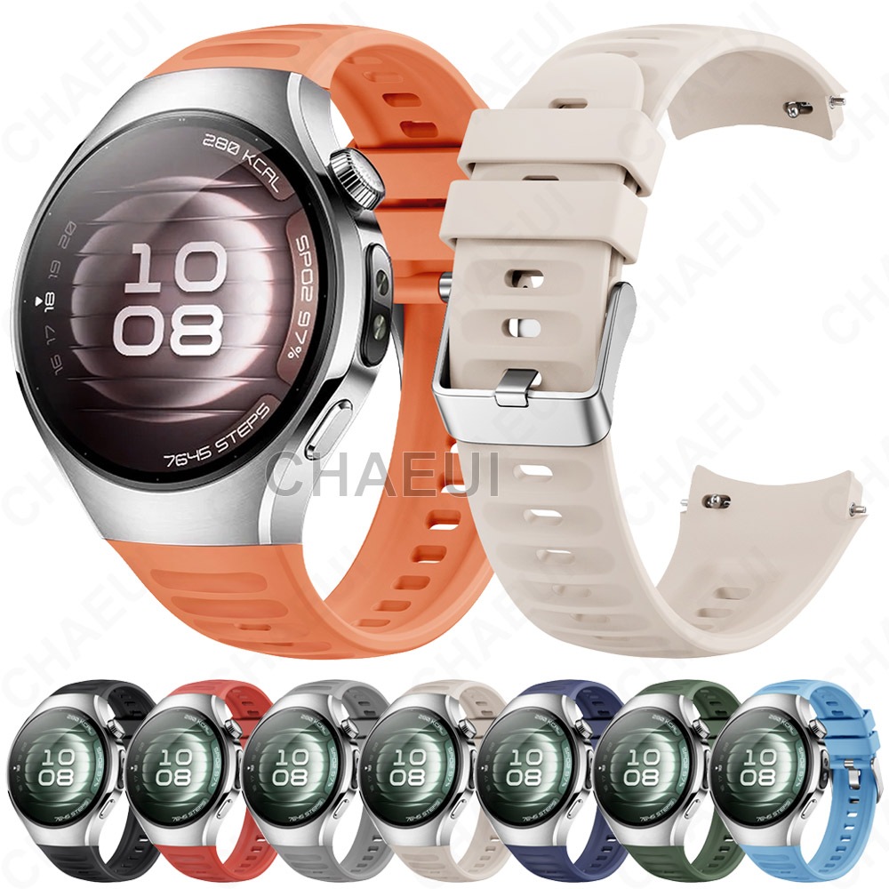 สายรัดซิลิโคนกีฬาสร้อยข้อมือวงอุปกรณ์เสริมสําหรับ Huawei Watch 5 46mm 42mm