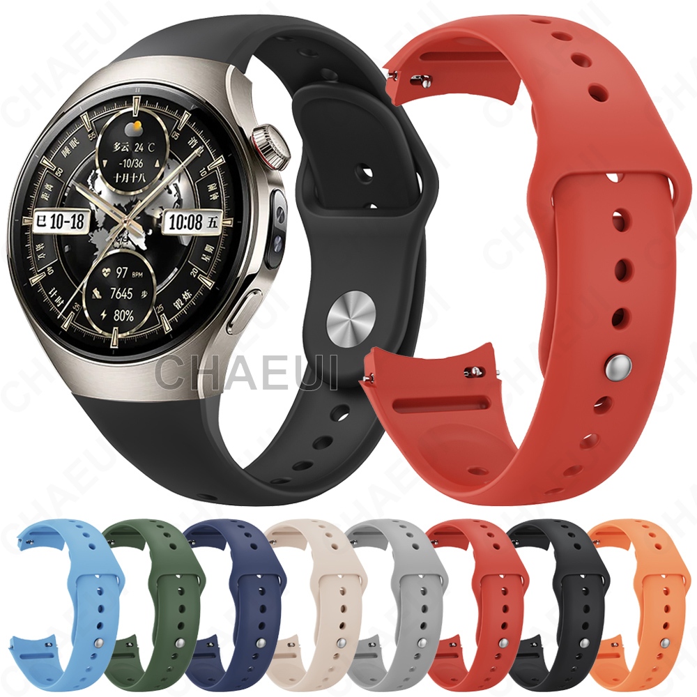สายรัดกีฬาสร้อยข้อมือซิลิโคนสายรัดข้อมืออุปกรณ์เสริมสําหรับ Huawei Watch 5 46mm 42mm