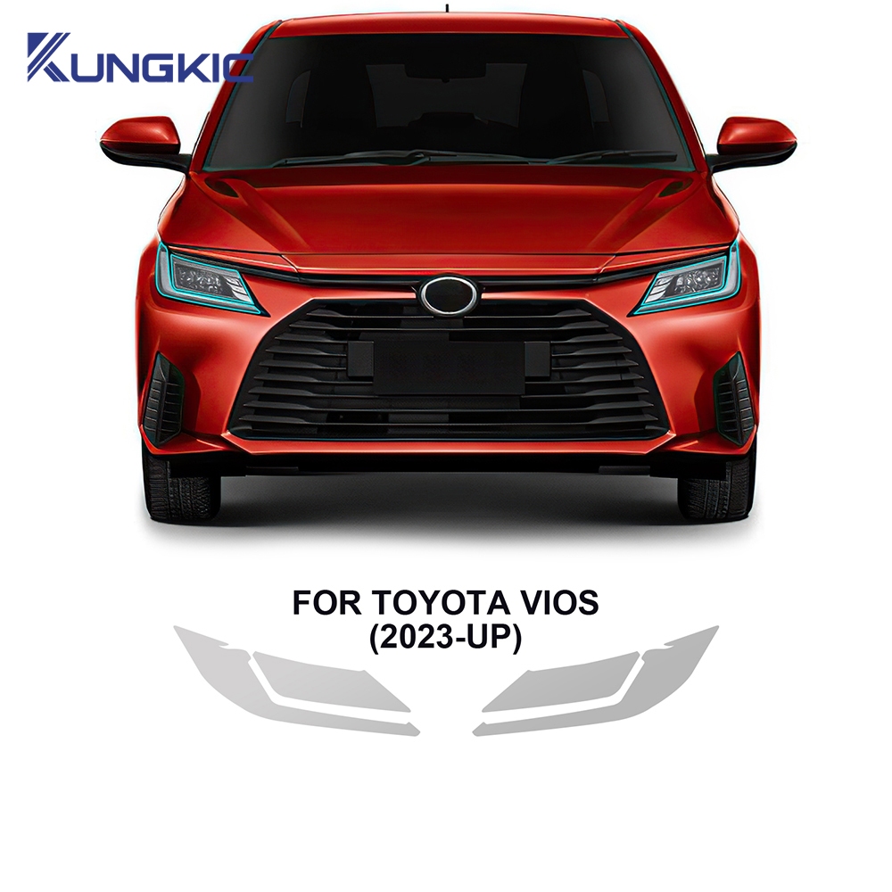 สําหรับ Toyota Vios 2023 2024 2025 Pre Cut PPF ไฟหน้ารถสีป้องกันฟิล์มชุดใสที่มองไม่เห็นฟิล์ม Anti Scratch โปร่งใสสติกเกอร์