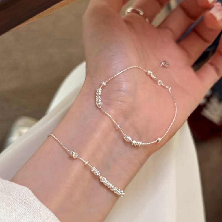สร้อยข้อมือเงิน S925 สำหรับ 여성 กะทัดрและไม่สม่ำเสมอ มีลูกปัด