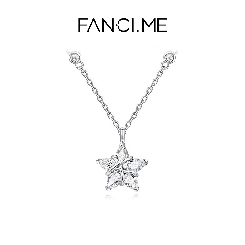 FANCIME "Lucky Star" Vega สร้อยคอเงินแฟชั่นออกแบบวันเกิดเพื่อนคริสต์มาสของขวัญปีใหม่สําหรับผู้หญิง/ผู้ชาย