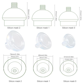 Canack Veterinary Inhaler Nebulizer Chamber Pet Spacer สําหรับสุนัขแมว 3 หน้ากากซิลิโคน