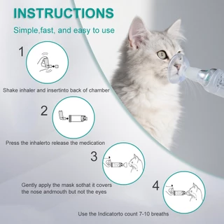 Canack Veterinary Inhaler Nebulizer Chamber Pet Spacer สําหรับสุนัขแมว 3 หน้ากากซิลิโคน