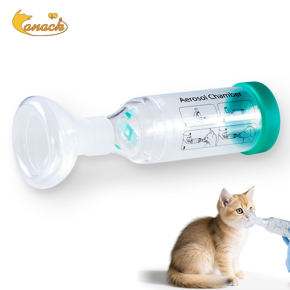 Canack Veterinary Inhaler Nebulizer Chamber Pet Spacer สําหรับสุนัขแมว 3 หน้ากากซิลิโคน