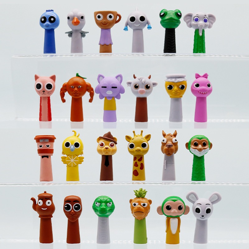 24 ชิ้น/เซ็ต 5 ซม.ใหม่ Sprunki สัตว์กบยีราฟของเล่น Venda Action Figurine Simon Oren Tunner เครื่องประดับแฟนเด็กวันเกิดคริสต์มาสของขวัญ