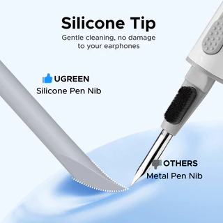 UGREEN อัพเกรดหูฟังปากกาทําความสะอาดมัลติฟังก์ชั่นปากกาซิลิโคน Nib แปรงนุ่มสําลีสีเทาสําหรับ iphone/ipad/earphone/คีย์บอร์ด/เมาส์