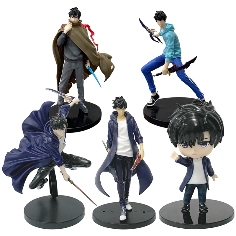 1 ชิ้น 18-21 เซนติเมตรตีแสดงอะนิเมะ Solo Leveling Shadow King Battle Edition Sung Jin-Woo มือถือรุ่นเดสก์ท็อปเครื่องประดับ PVC ตัวเลขการกระทําตุ๊กตาของเล่น