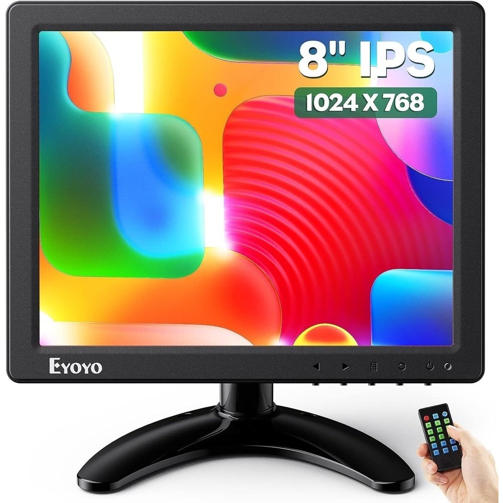 Eyoyo 8" 1024x768 กล้องวงจรปิด Security Monitor | HDMI/VGA/AV/BNC มัลติอินพุท