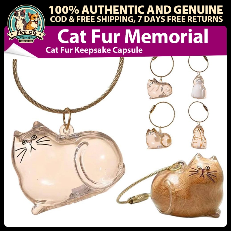 Smarttail Cat Hair Keepsake Capsule - Pet Fur Memorial Locket, พวงกุญแจสไตล์ Gacha สําหรับเจ้าของแมว