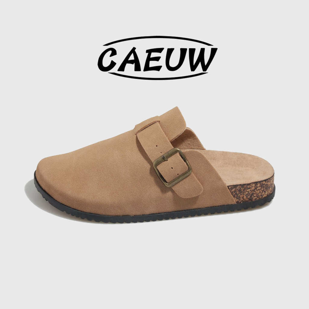CAEUW รองเท้าแตะผู้หญิง Cork ด้านล่างแฟชั่นนุ่มสบายปิด Toe Mules Casual City Walk รองเท้าสําหรับผู้หญิง