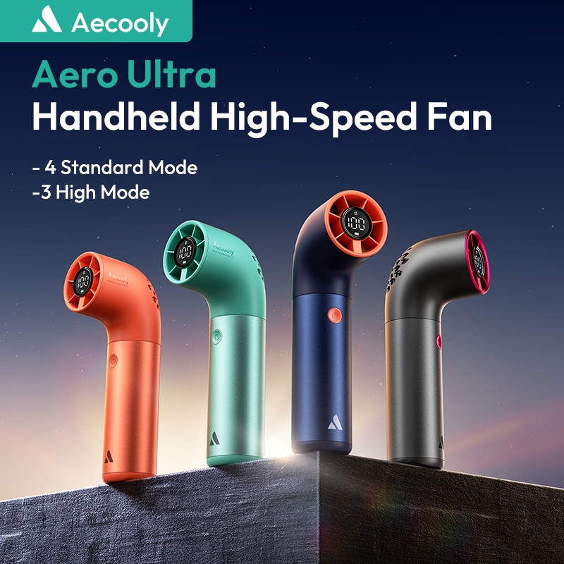 Aecooly Aero Ultra พัดลมพกพา ที่มีประสิทธิภาพเทอร์โบมินิพัดลม 19000 รอบต่อนาทีความเร็วสูง 11.5 ชม เว