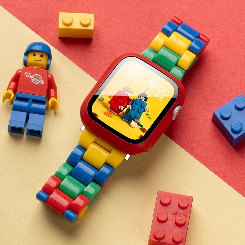 Building Block Strap สายรัดบล็อคตัวต่อสําหรับสายนาฬิกา A-pple Series11 10, Series9 87654321,SE2, Ultra2, iwatch Case ขนาด 46mm 38mm 42mm 41mm 45mm 49mm 44mm 40mm i Watch Strap