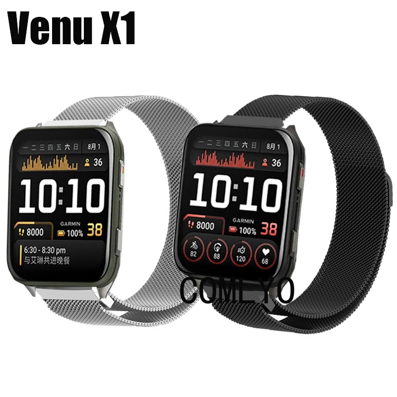 สําหรับ Garmin Venu X1 สายนาฬิกาอัจฉริยะสแตนเลส Milanese Loop Band ผู้หญิงผู้ชายเข็มขัด