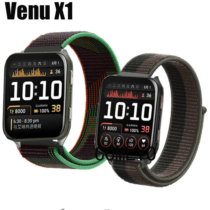 สําหรับ Garmin Venu X1 สายรัดสมาร์ทวอท์ชไนลอนวงผู้หญิงผู้ชายเข็มขัดกีฬากลางแจ้ง