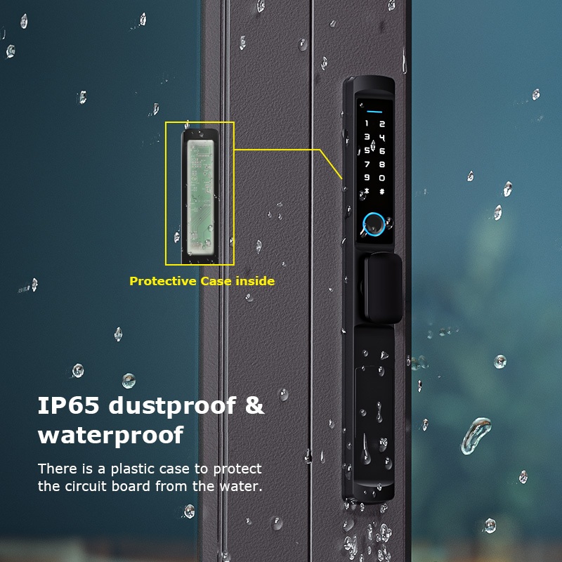 F2 Tuya Smart Door Lock ล็อคประตูแบบดิจิตอลพร้อมรหัสผ่าน ดีไซน์ด้ามจับสั้น เหมาะสำหรับประตูบานเลื่อน รองรับการปลดล็อกด้วยลายนิ้วมือและกุญแจ ราคา ถูกที่สุด ดีลบีเคเค แกลเลอรีภาพที่ 2