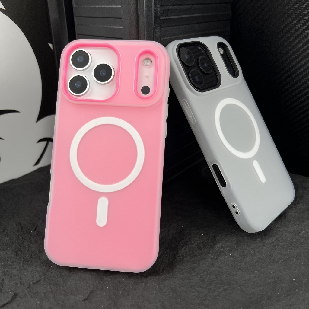 【2 in 1/TPU+Pc/Jelly Matte hard case/Rose Red】เคสไอโฟน compatible for iPhone 17 Air 17 Pro Max