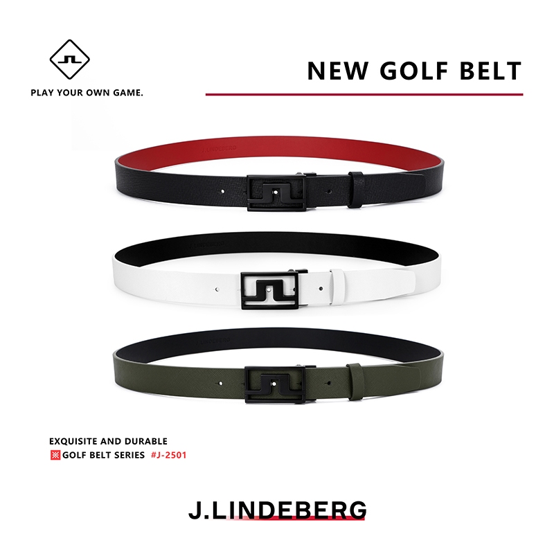 J LINDEBERG Golf Belt สำหรับผู้ชายและผู้หญิง สายเข็มขัดหนังโค แฟชั่นกอล์ฟ #พรีออเดอร์จากจีน (7~10 วัน)