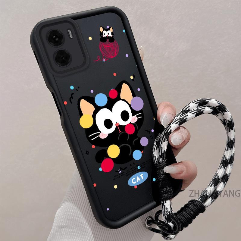 สําหรับ Moto E22 E22i ซิลิโคนกันกระแทกเคสโทรศัพท์ TPU ความงามการ์ตูนที่มีสีสันรูปแบบลูกแมวออกแบบใหม่