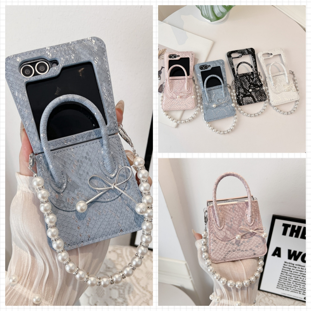 ความงามที่ทนทานสําหรับ Samsung Galaxy Z Flip 7 6 5 4 3 กรณีการออกแบบสร้างสรรค์หนัง Zflip3 Flip4 Flip