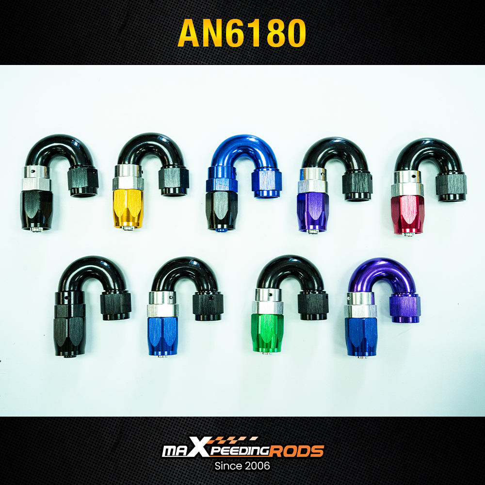 หัวต่อคูลเลอร์  AN6 180 Maxpeedingrods งานอะลูมิเนียม ทนร้อน ป้องกันรั่ว สำหรับออยล์/น้ำ