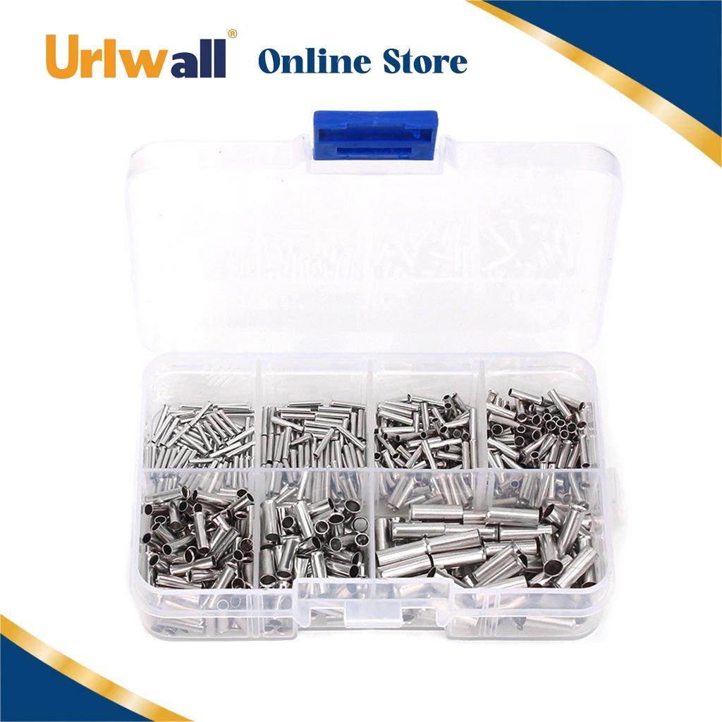 Urlwall ขั้วต่อสายไฟทองแดงชุบดีบุก 600ชิ้น [0.5-6mm²] แบบเปลือย - ขั้วต่อคริมป์ไม่มีฉนวน สำหรับรถยนต์/มอเตอร์ไซค์/อุตสาหกรรม ทนออกไซด์