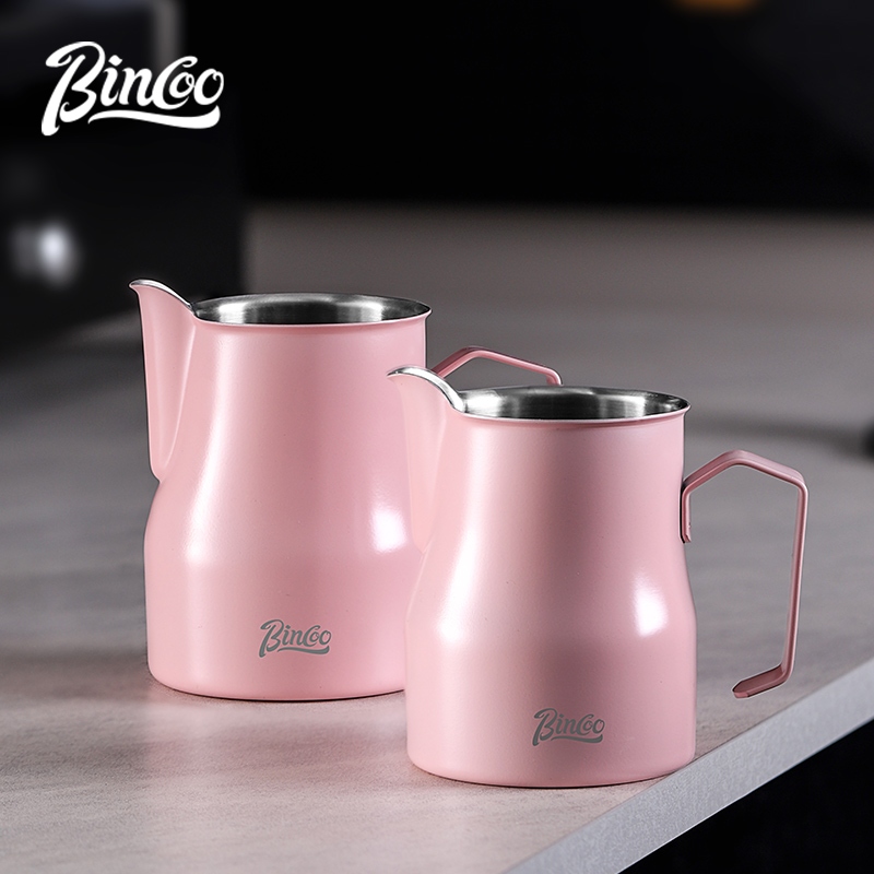 Bincoo Coffee Latte Art Jar Latte Art Cup Milk Froth Cup 304 สแตนเลสปั๊มนมดึงดอกไม้เข็มชุด 300/450ml